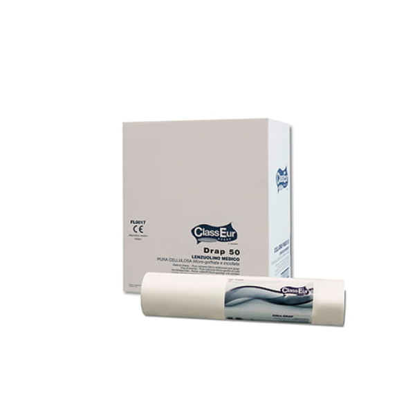 Rola cearceaf medical din hartie, 50cm x 50m, celuloza 100%, 2 str., 12 role/bax