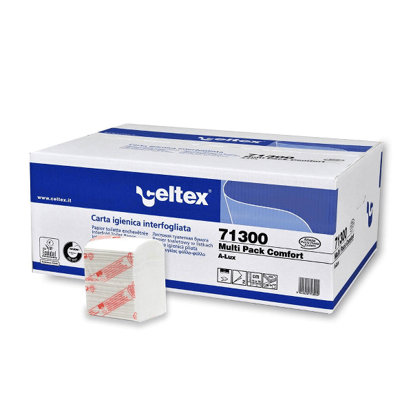 Hartie igienica intercalata Celtex Multipack ( bulk pack ), 2 straturi, 250 buc / pach, 36 pach/bax