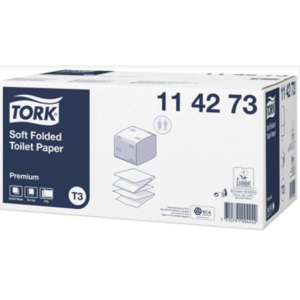 Hartie igienica intercalata bulk-pack Tork T3 114273, 252 foi / pachet, 30 pachete / bax