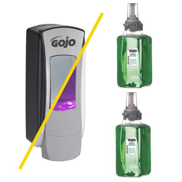 pachet-optim-toalete-dozator-manual-sapun-spuma-gojo-freshberry
