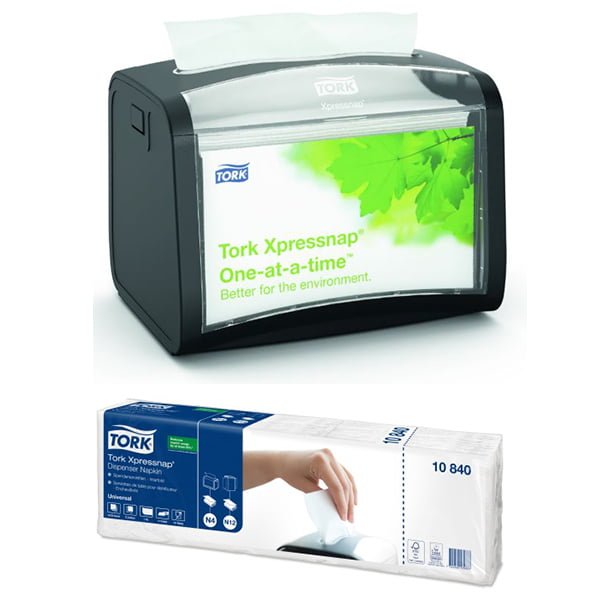 Dozator pentru servetele masa TORK N4 negru + 8 seturi Servetele de masa Tork Xpressnap