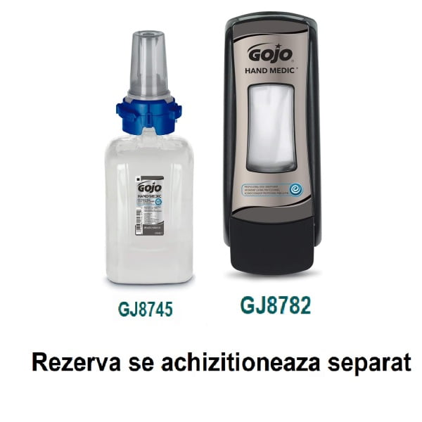 Dozator Gojo Hand Medic ADX-7, negru-crom, manual, pentru rezerva GJ8745 - crema hidratanta profesionala pentru ingrijirea mainilor Gojo Hand Medic ADX 685ml