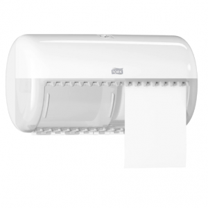Dispenser hartie igienica dublu, alb, pentru rola mica Tork T4 557000