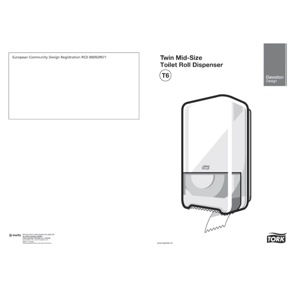 Dispenser hartie igienica 2 role Tork Twin 557508 T6 negru