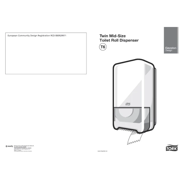 Dispenser hartie igienica 2 role Tork Twin 557508 T6 negru