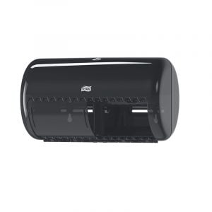 Dispenser hartie igienica dublu, negru, pentru rola mica Tork T4 557008