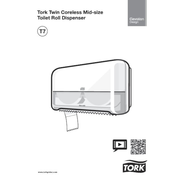 Dispenser hartie igienica dublu rola medie Tork 558048 T7, negru