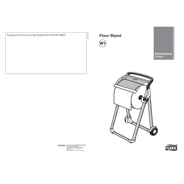 Dispenser mobil suport pentru rola industriala Tork 652000 W1 turqoise