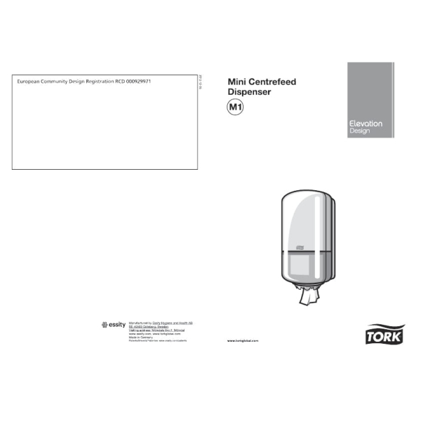 Dispenser prosoape de hartie cu derulare centrala Tork Mini 558000 M1 alb