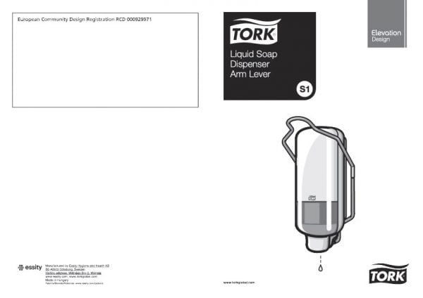 Dispenser sapun lichid actionare cu brat Tork 560100 S1, alb, 1L