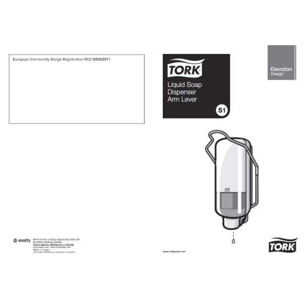 DELISTAT-Dispenser sapun lichid actionare cu brat Tork 560100 S1, alb, 1L