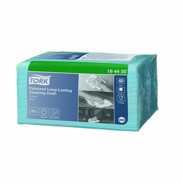 Lavete profesionale pentru curatare Tork 194450 W8, albastre, 40 buc/pachet