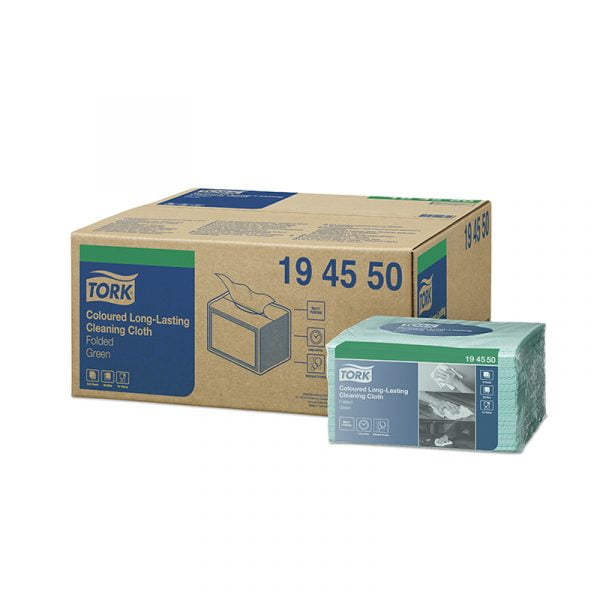 Lavete profesionale pentru curatare Tork 194550 W8, verzi, 40 buc/pachet