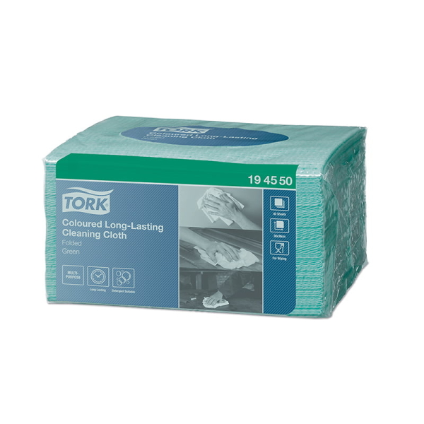 Lavete profesionale pentru curatare Tork 194550 W8, verzi, 40 buc/pachet