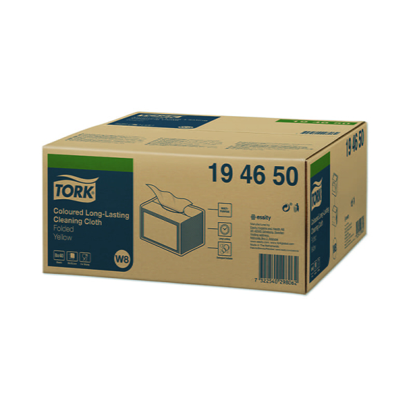 Lavete profesionale pentru curatare Tork 194650 W8, galbene, 40 buc/pachet