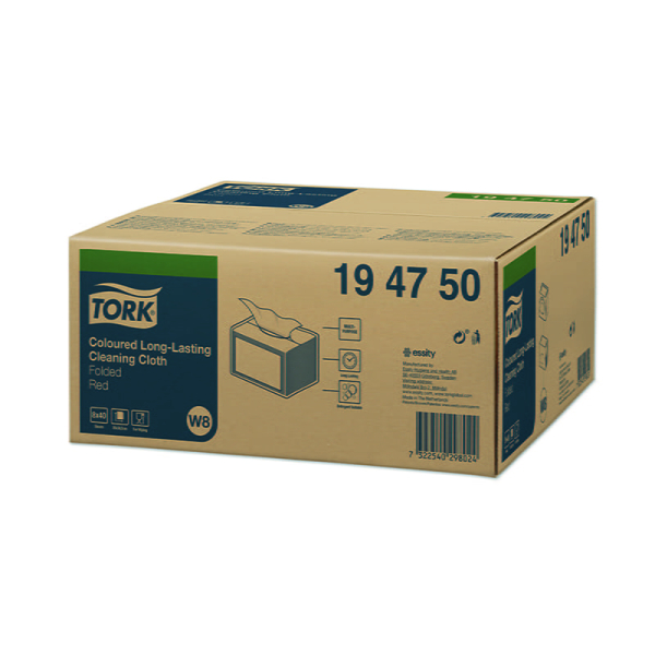 Lavete profesionale pentru curatare Tork 194750 W8, rosii, 40 buc/pachet