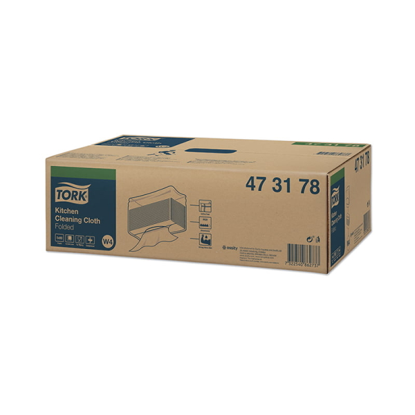 Lavete rezistente pentru bucatarie Tork 473178 W4, albe, 80/pachet