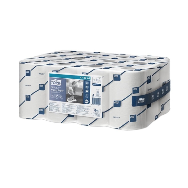 Rola lavete de hartie cu derulare centrala Tork Reflex 473246 M3, albe, 120 m/rola, 12 role / bax