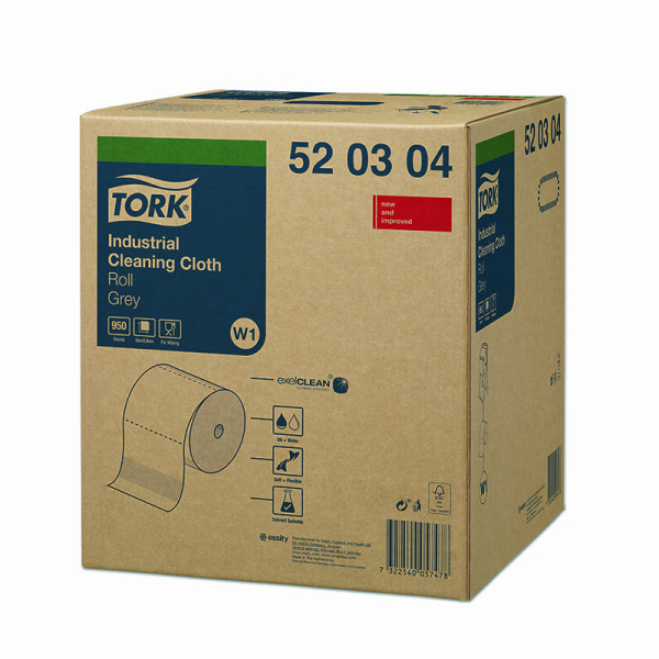 Rola lavete industriale Tork 520304 W1, gri, 1 strat, 361 m