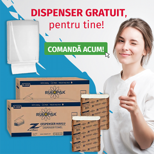 Dozator prosoape impaturite GRATUIT + 2 baxuri prosoape de hartie