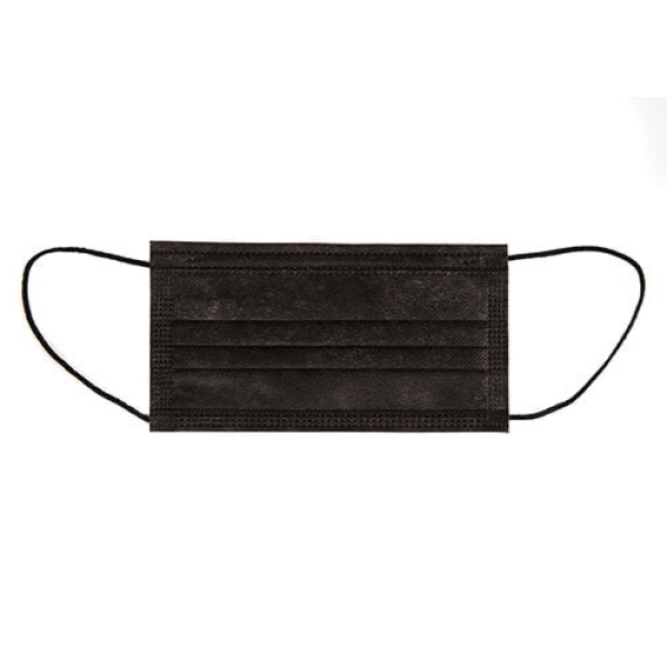 Masca chirurgicala neagra, 3 pliuri tip IIR, 50 masti/cutie, certificate 14683 si ANMDMR