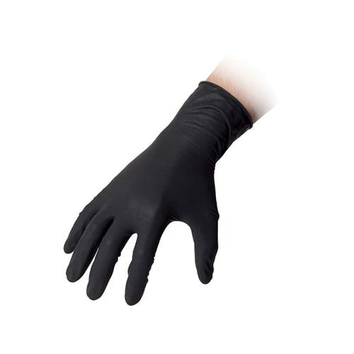 Manusi de unica folosinta din latex nepudrat, culoare neagra
