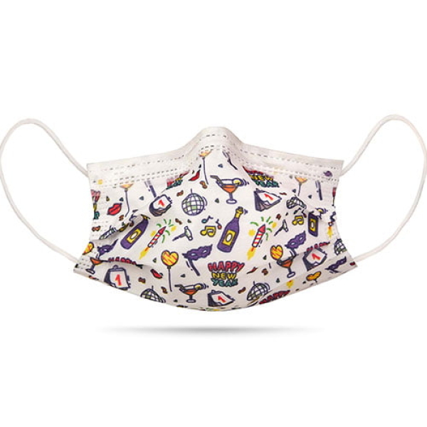 masca_colorata_tipIIR_adult_alb Masti chirurgicale pentru copii de unica folosinta colorate, 3 pliuri, tipII, 10 buc/folie