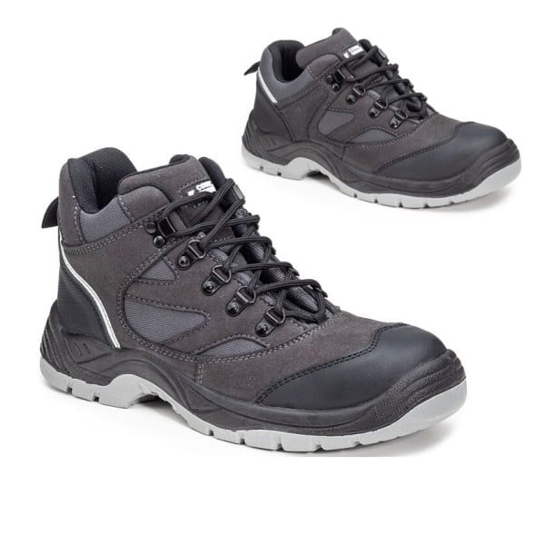 Pantofi de protectie S3, SRC, SILVER cu bombeu metalic, partea superioara hidrofuga, respirabila, dunga reflectorizanta la spate