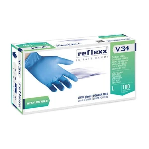 Manusi de unica folosinta nepudrate din vinyl&nitril, culoare albastra - XL