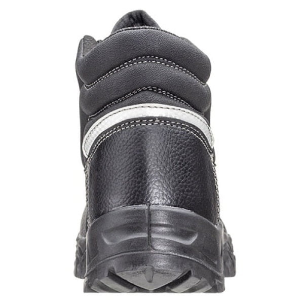 Bocanci de protectie S3, SRC, ESD, AZURITE II, din piele integrala neagra, impermeabila, bombeu metalic, talpa rezistenta la alunecare din PU, banda reflectorizanta, Coverguard