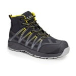 CG9ALU160_Bocanci de protectie usori S3 SRC Aluni, negru-galben, cu bombeu si lamela anti-perforatie din compozit, model sport, impermeabili, flexibili, comozi si usori_lateral_fata
