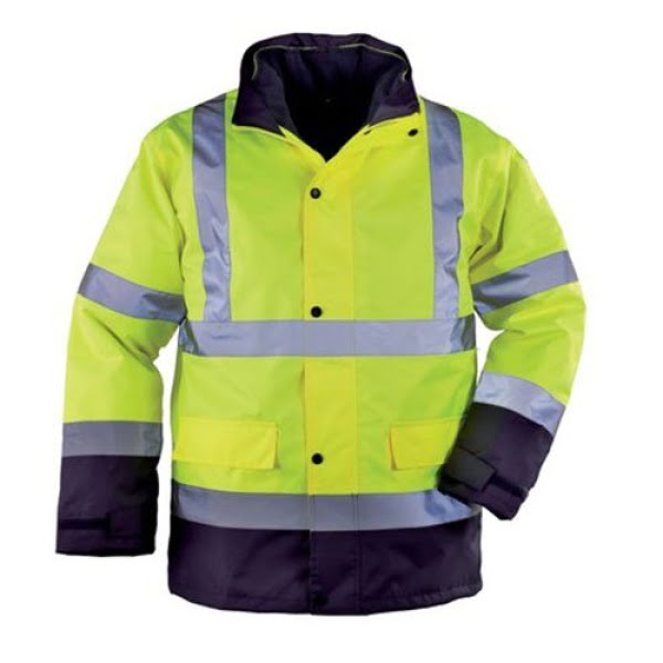 Haina de iarna pentru lucru, ROADWAY HI-VIZ 4/1, reflectorizanta, cu maneci detasabile, galben-albastru