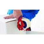 Banda de ambalare tesa® 4280 PV0, culoare transparenta/maro, latime 48 mm, lungime 66 m-aplicare1