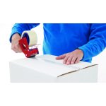 Banda de ambalare tesa® 4280 PV0, culoare transparenta, latime 48 mm, lungime 66 m-aplicare3