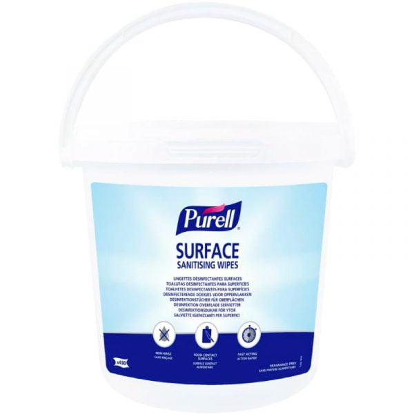 Servetele dezinfectante de suprafete 95206 Purell Surface Sanitising, 450buc/galeata