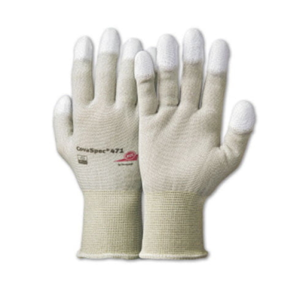 Manusi de protectie ESD cu imersie PU pe degete, CovaSpec 471, din poliamida si fir de carbon, certificate EN 16350:2014