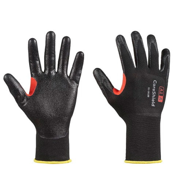 manusi_coreshield_18g_honeywell Manusi de protectie cu imersie spuma nitril pe palma,CoreShield 18 G nylon, dexteritate si aderenta ridicate,culoare neagra