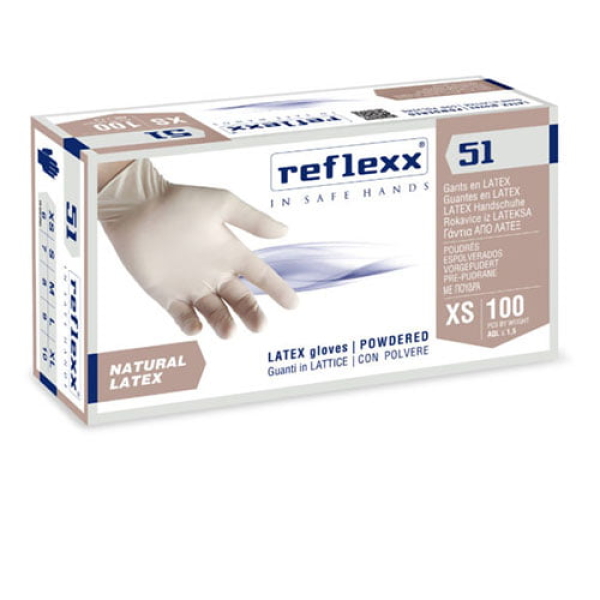 DELISTAT-Manusi de unica folosinta pudrate, din latex, grosime 0.06 mm, 100/cutie