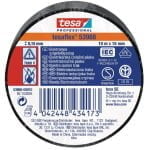 Banda electroizolatoare tesaflex® 53988, diverse culori, latime 15 mm, lungime 10 metri, pentru izolare si marcare electrica_negru_fata