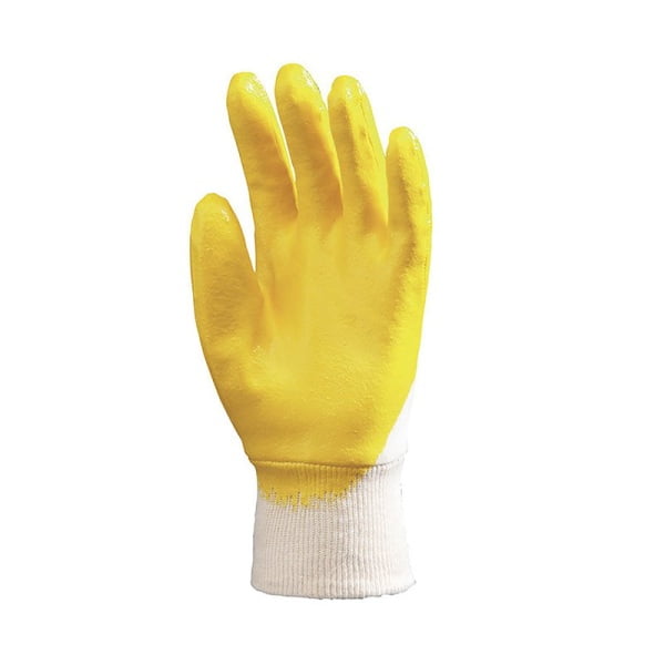 Manusi de protectie, imersate nitril, galbene, cu manseta, 10 per/pachet - 10