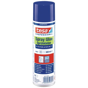 Spray adeziv permanent, 500 ml tesa® Spray Glue Permanent, pentru materiale cu greutate mică spre medie si suprafete mari si usor neregulate