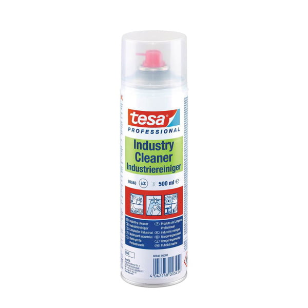 Spray de curatare/degrasare industrial, 500ml, tesa® Industry Cleaner 60040, pentru ceara, ulei, grăsimi, reziduuri din cauciuc şi silicon