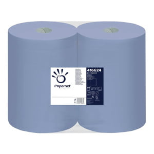 Rola hartie industriala 416624 Papernet, albastra, 3 straturi, 180 m, 500 portii, 36 x 38 cm