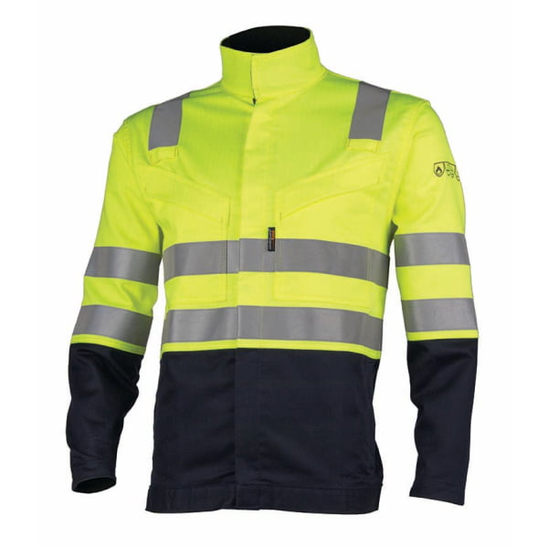 Jachetă multi-risc THOR , HI-VIZ, antistatica, ignifuga, cu protectie impotriva arcului electric si a stropilor de chimicale, cu benzi reflectorinzate
