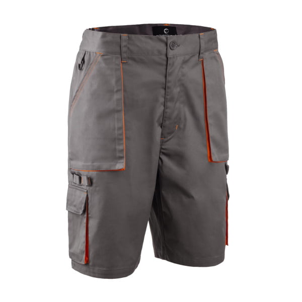 Pantaloni de lucru, scurti, Paddock II, gri/portocaliu, 60% bumbac, 40% poliester - 245g/m², buzunare multiple, Coverguard