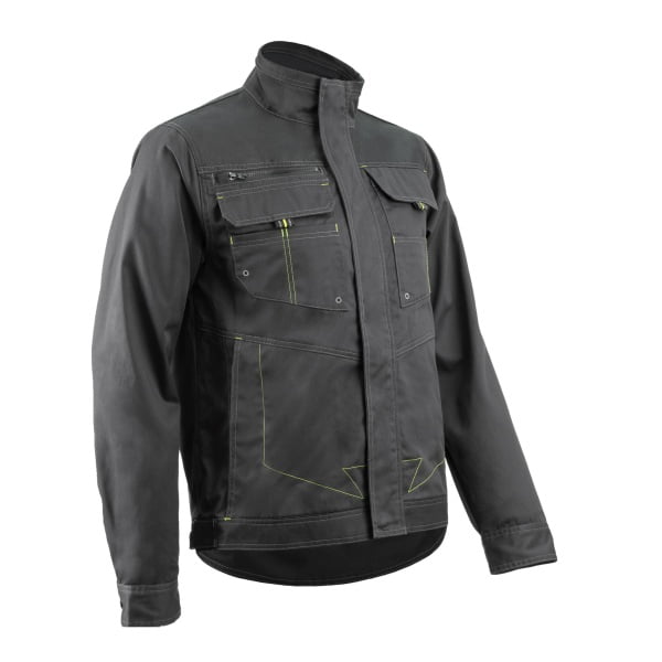 Jacheta de lucru, BARVA , gri, tercot, 270g/ m², 60% bumbac, 40% poliester, cu intarituri Oxford 600 D, buzunare multiple
