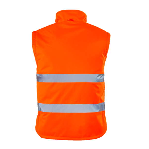 Haina de lucru pentru iarna, HI-VIZ, 4 in 1, reflectorizanta, multifunctionala, impermeabila, ROADWAY 4IN1, portocaliu-albastru inchis, jacheta detasabila, geaca de iarna si vesta