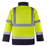 CG7ROPY_Haina de lucru pentru iarna, HI-VIZ, 4 in 1, reflectorizanta, multifunctionala, impermeabila, ROADWAY 4IN1, galben-albastru inchis, jacheta detasabila, geaca de iarna si vesta_princ_spate