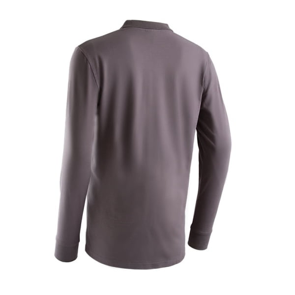 Tricou Polo ignifug, antistatic, cu maneca lunga, gri, 60% modacrilic, 39% bumbac, 1% fibre antistatice, 180 g/m², UPF50, EN ISO 11612:2015, EN1149-5:2018