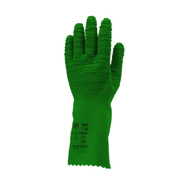 Manusi de protectie din latex, verde, EUROSTRONG 3815, 32 cm, imersate suplimentar pe palma pentru aderenta mai buna, Coverguard
